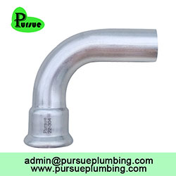 high quality plumbing inox pipe stainless steel 90 degree M type fitting press elbow