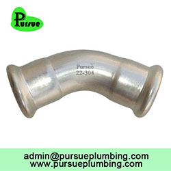 45 degree press elbow plumbing M profile inox pipe high quality stainless steel press fitting