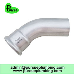 45 degree plain press elbow stainless steel 304 316l pipe fitting
