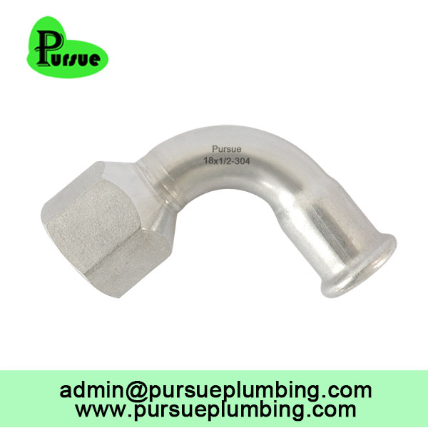 China manufacturer and supplier stainless steel plumbing female thread tube fittings press fit elbow